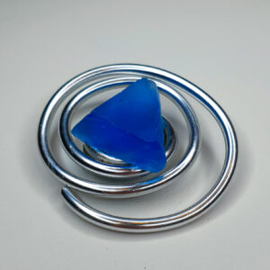 Magnetbrosche blaues Glas